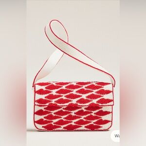 NWT Anthropologie Beaded Bag: Icon Edition Lips